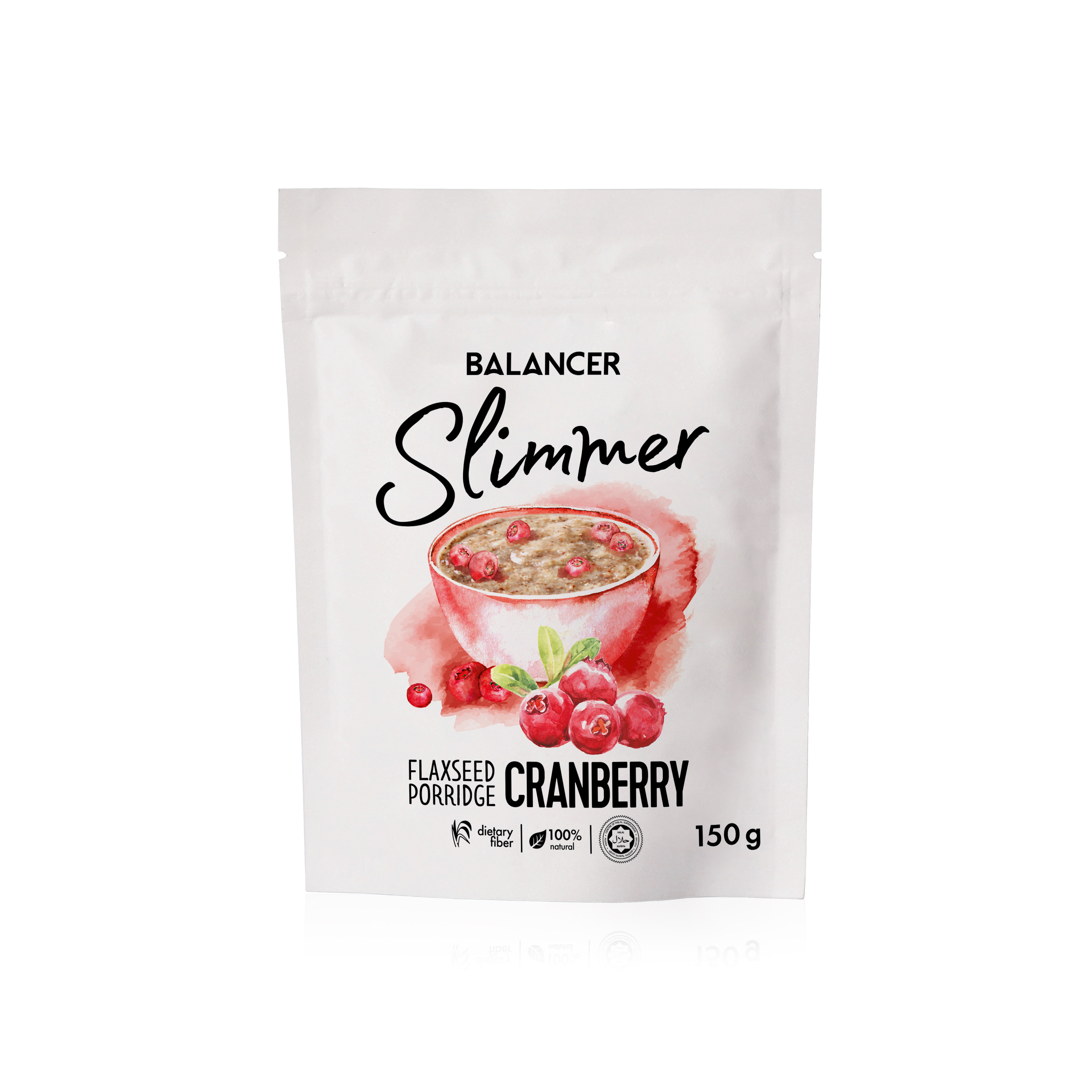Натуральная льняная каша BALANCER Slimmer с вяленой клюквой, 150 г
