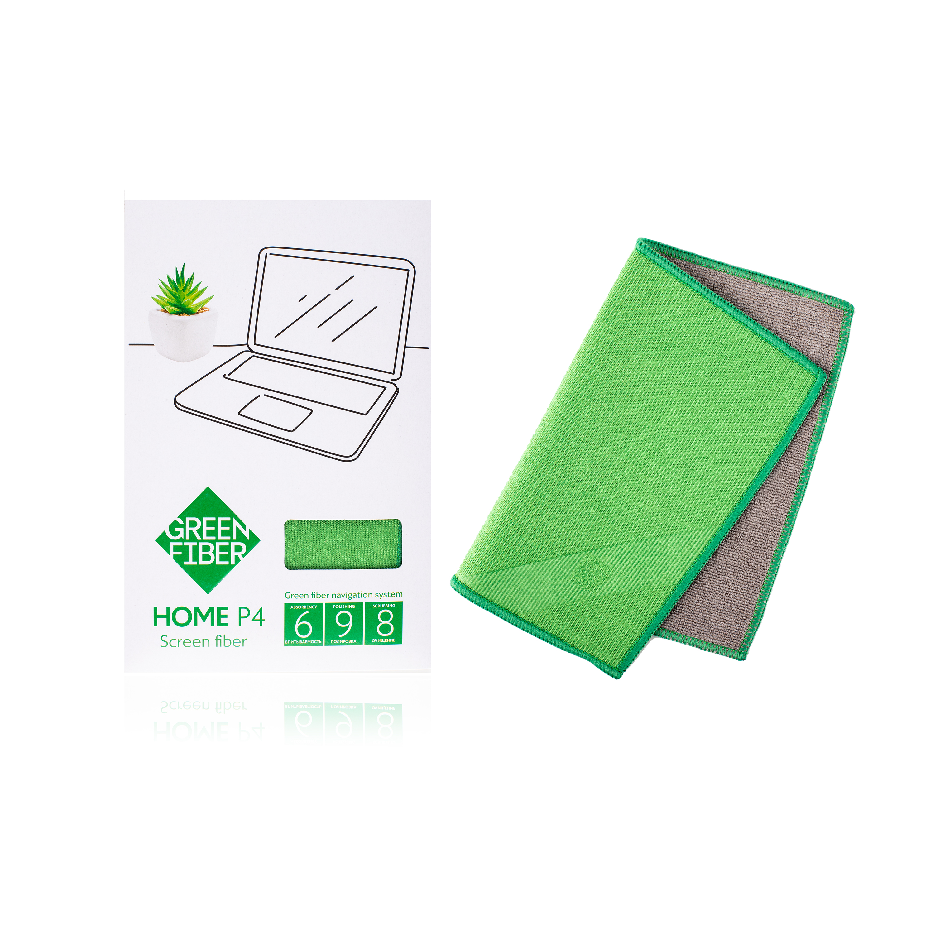 Файбер для экранов Green Fiber HOME P4, серо-зеленый