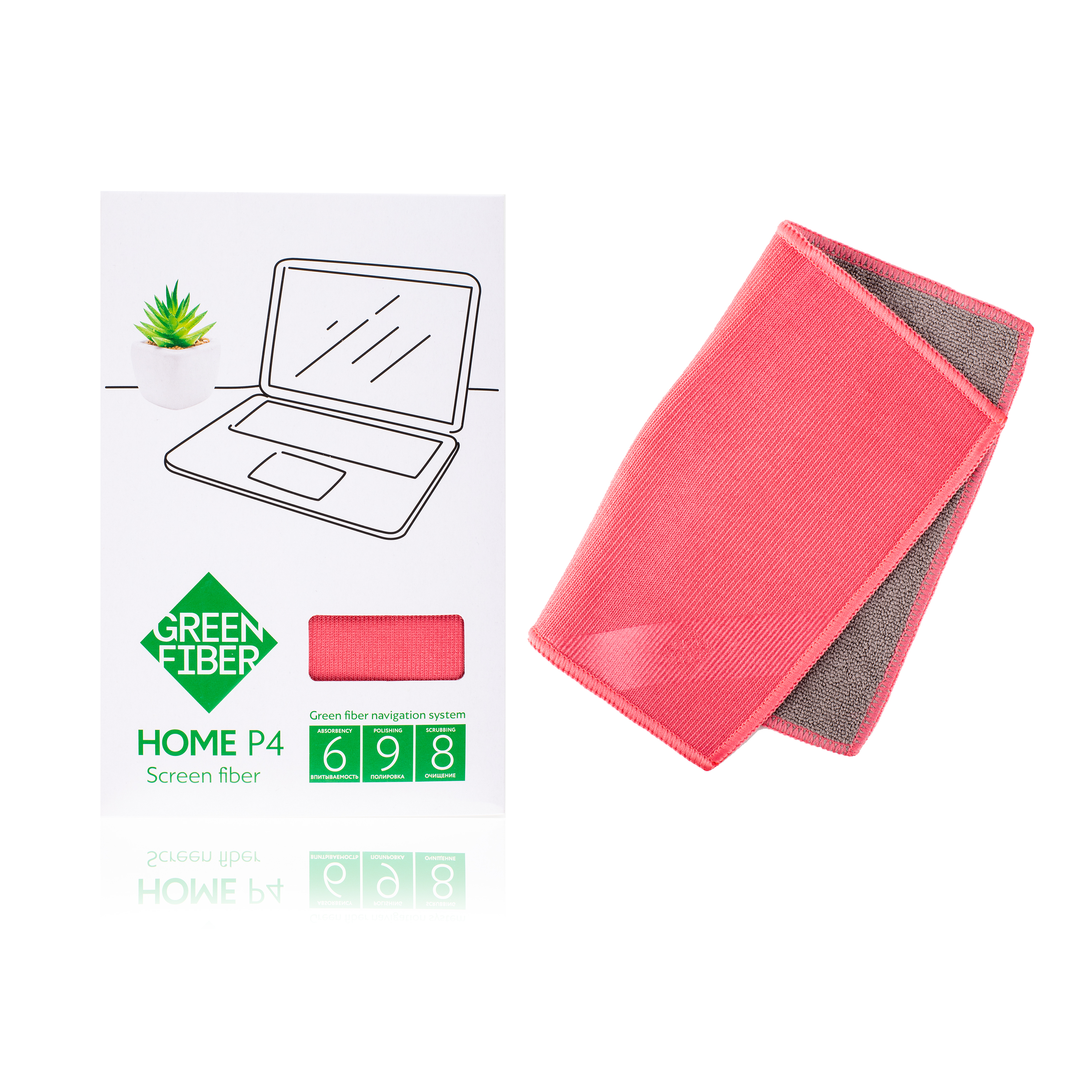 Файбер для экранов Green Fiber HOME P4,  серо-коралловый