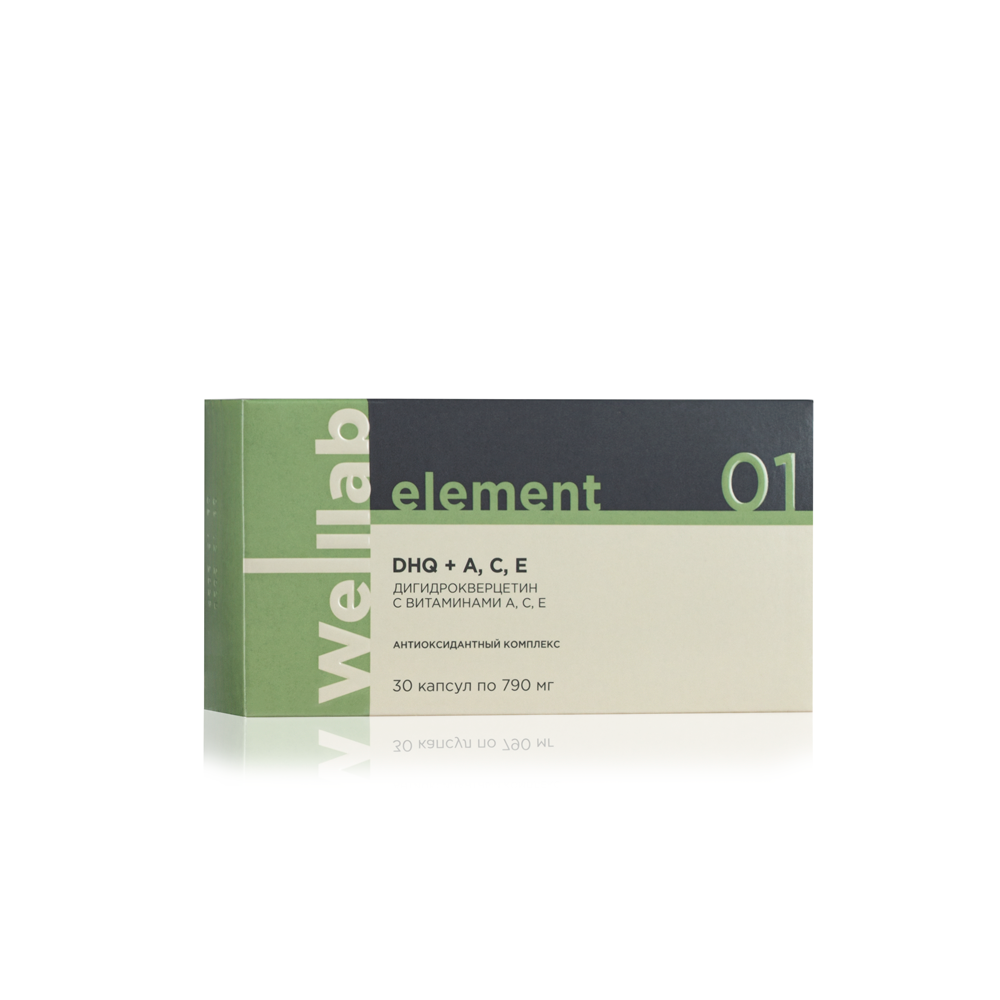 БАД для сосудов и иммунитета Welllab Element Dihydroquercetin with A, C, E, 30 капсул
