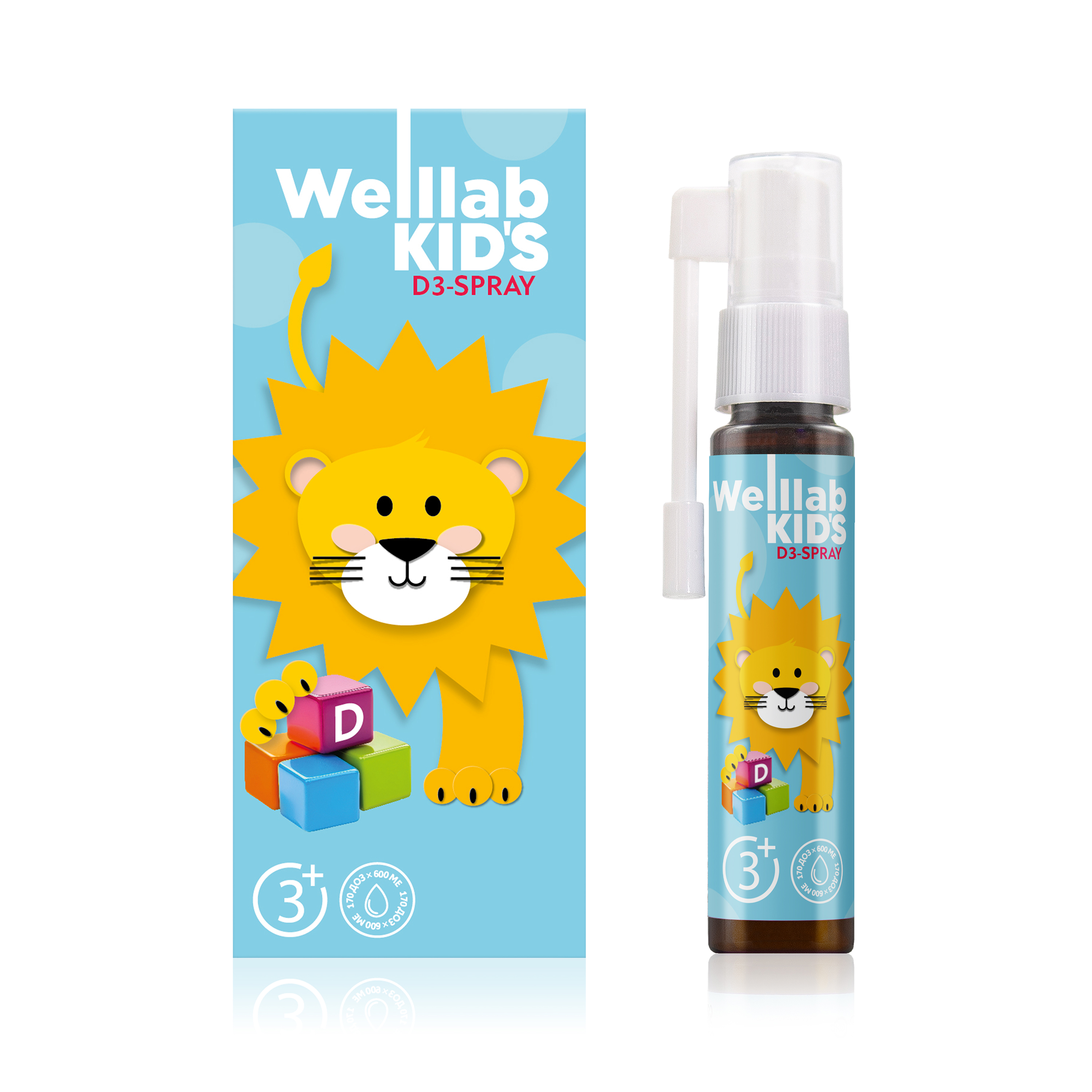 Спрей с витамином D3 WELLLAB KIDS VITAMIN D3, 23,8 мл