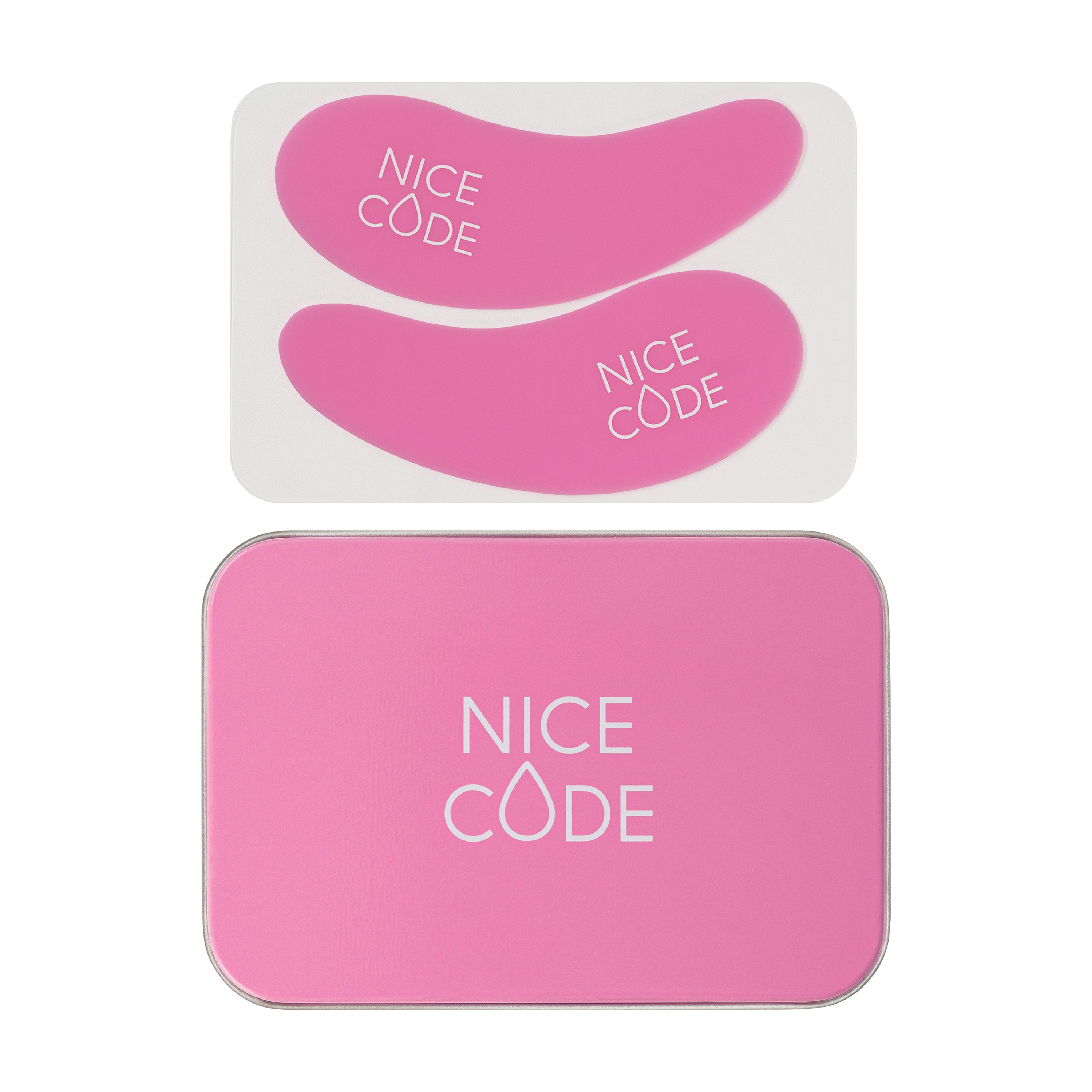 Многоразовые патчи для глаз Nice Code, розовые, в футляре, 2 шт.