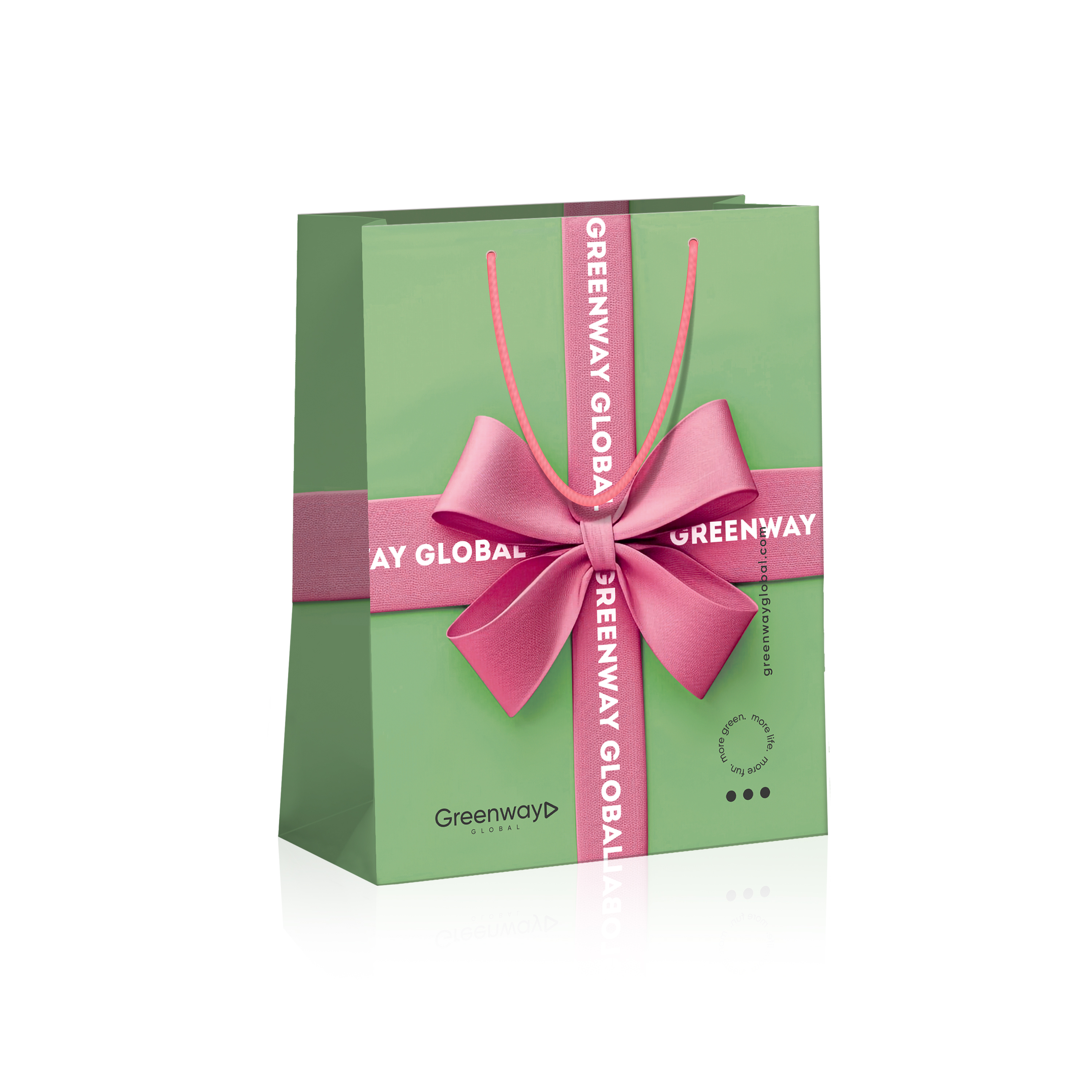 Пакет подарочный средний, зеленый, 22 х 32 х 12 см